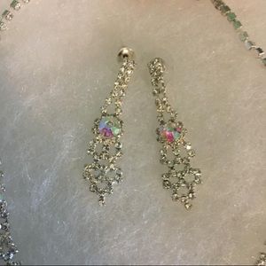 Diamond dangling earrings